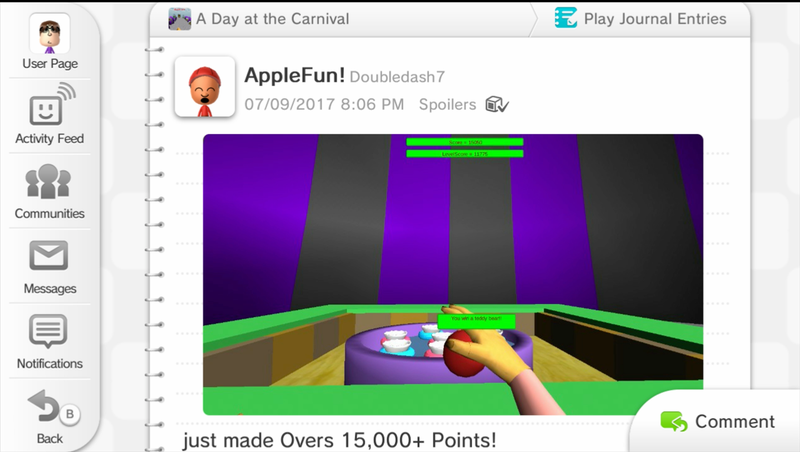 User AppleFun! posted this journal in the game’s Wii U community.